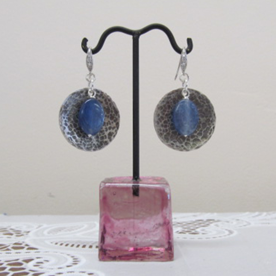 Hammered Disk & Gemstone Class Materials Earrings Kit
