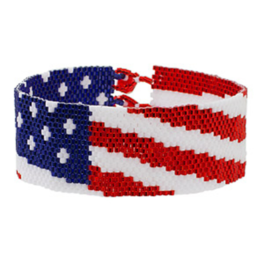 Classes 05/12 1-4pm Spangled Banner Bracelet Instruction - Linda Fabbro