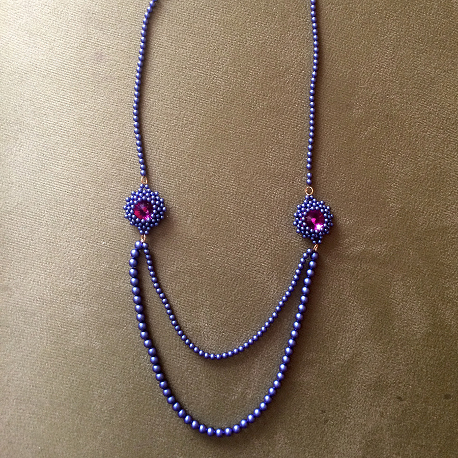 Store Kits - SF Peacock Pearls Necklace Instruction & Materials Kit