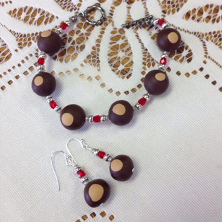 11/15 1-4pm Buckeye Fun Bracelet and Earrings Class Materials Kit - Linda Fabbro