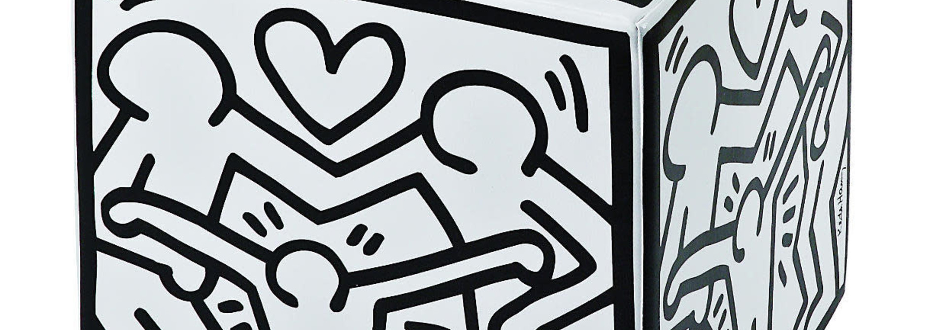 M24 KEITH HARING OTTOMAN, HAPPY FAMILY