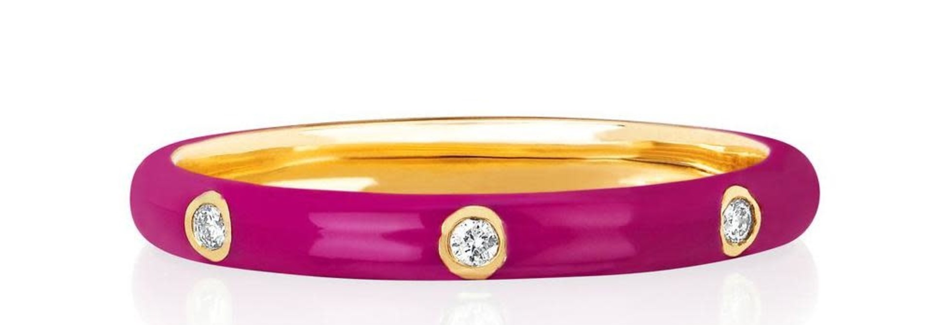 MMJ 14K PINK ENAMEL DIA RING