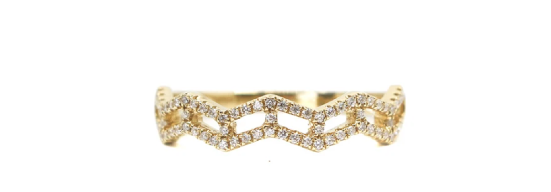 MMJ 18K YELLOW GOLD DIA ZIG ZAG RING