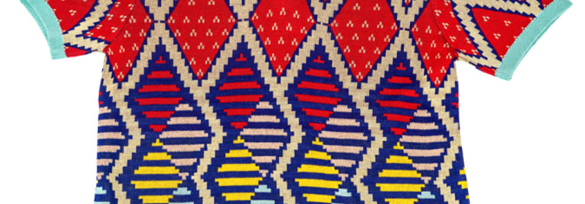 MMM KNIT HENLEY RED/ BLUE