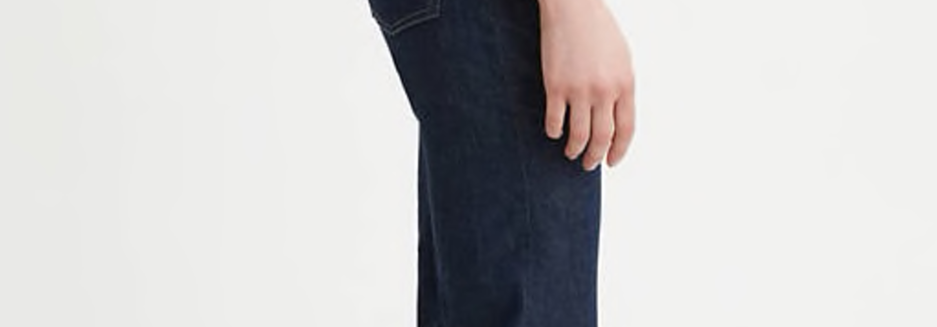 LEVI'S 501 STRETCH CROPPED RAW INDIGO- DARK WASH