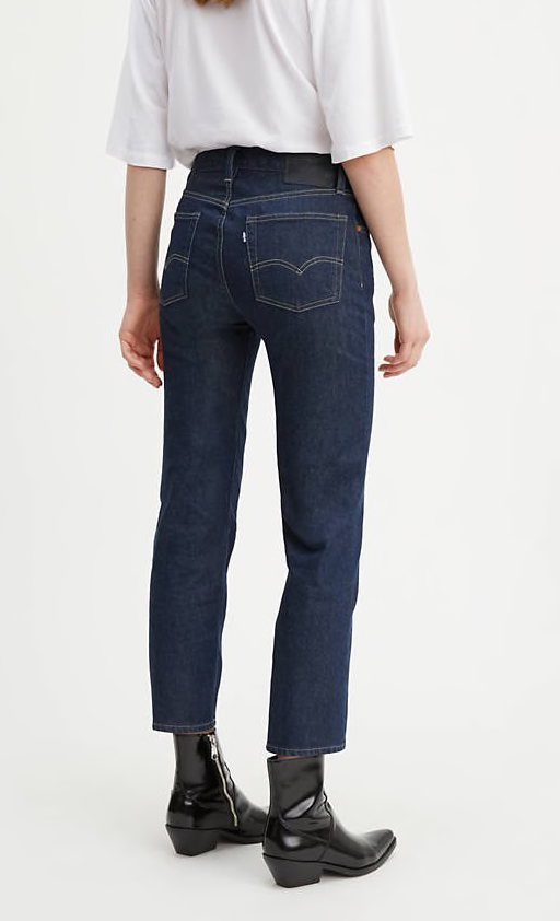 levi's 501 light wash indigo denim crop jeans
