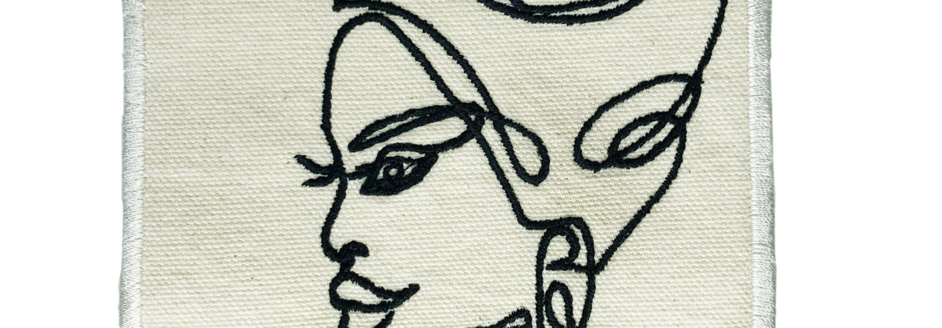 THE SHOP LADY PROFILE LINE ART PATCH