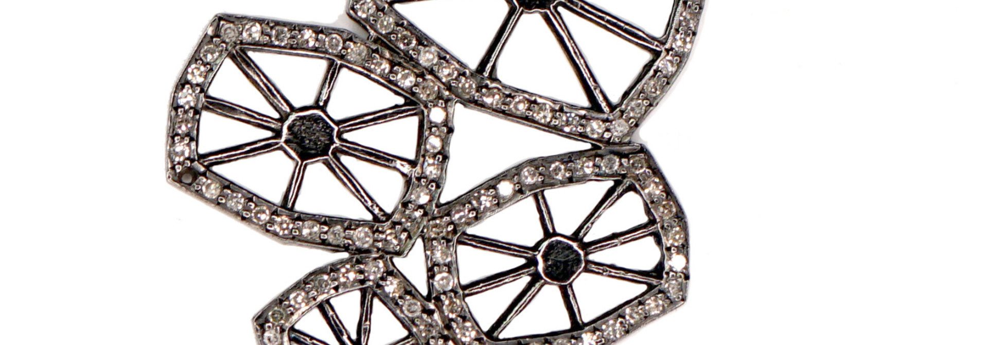 MMJ SILVER DIAMOND GEOMETRIC PENDANT
