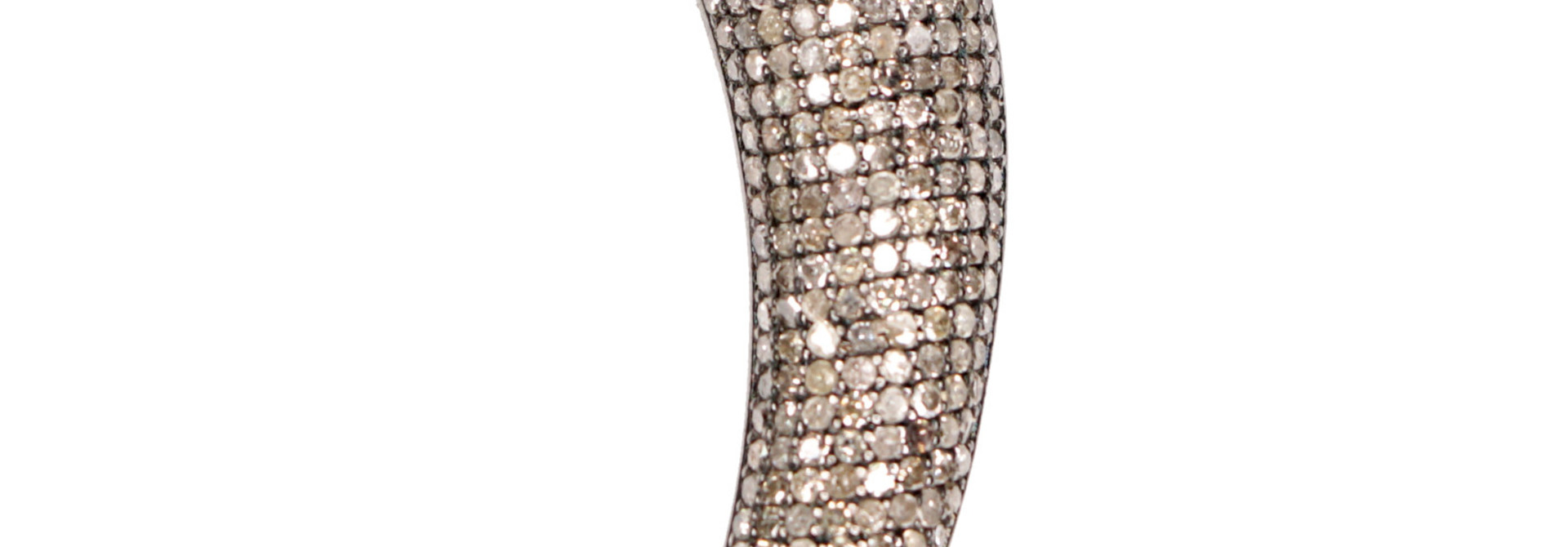 MMJ SILVER DIAMOND PAVE HORN PENDANT