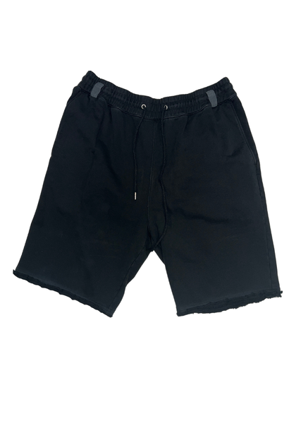 JB HELMUT LANG BLACK DISTRESSED BOTTOM SHORTS