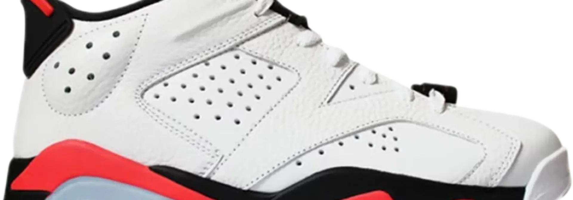 JB JORDAN 6 LOW “WHITE INFRARED”  WHITE/HOT PINK/BLK