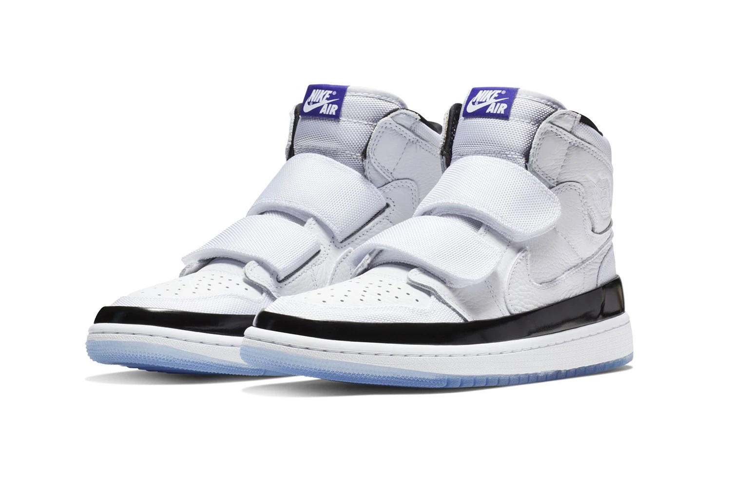 JB JORDAN 1 DOUBLE STRAP HIGH WHITE/BLACK ICY SOLE - The Shop Miami