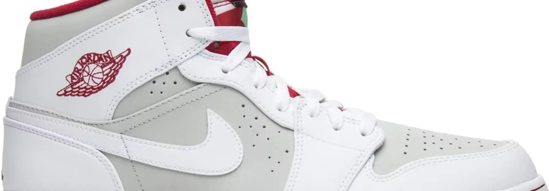 JB JORDAN 1 MID “HARE” WHITE/RED/LIGHT GRAY