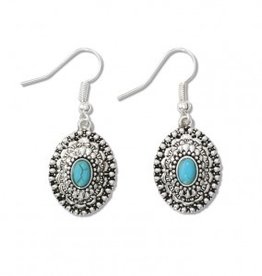 Periwinkle Earrings, Oval Western Turquoise