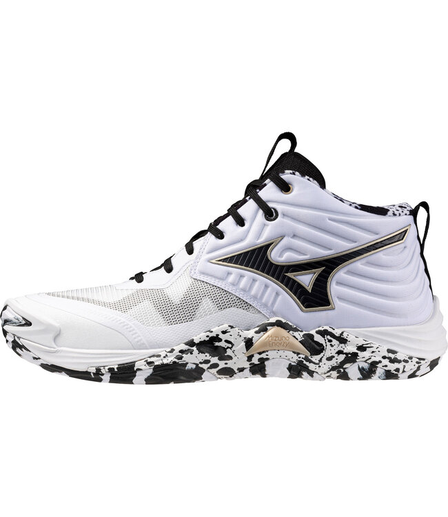 Chaussures de volleyball Mizuno Wave Momentum 4 Elite Mid Unisexe – Stabilité, confort et performance