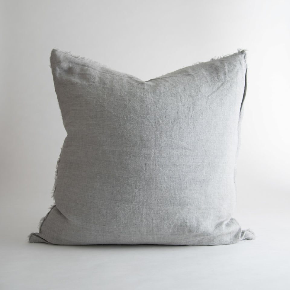 Lina Linen  24" Flint Grey Pillow