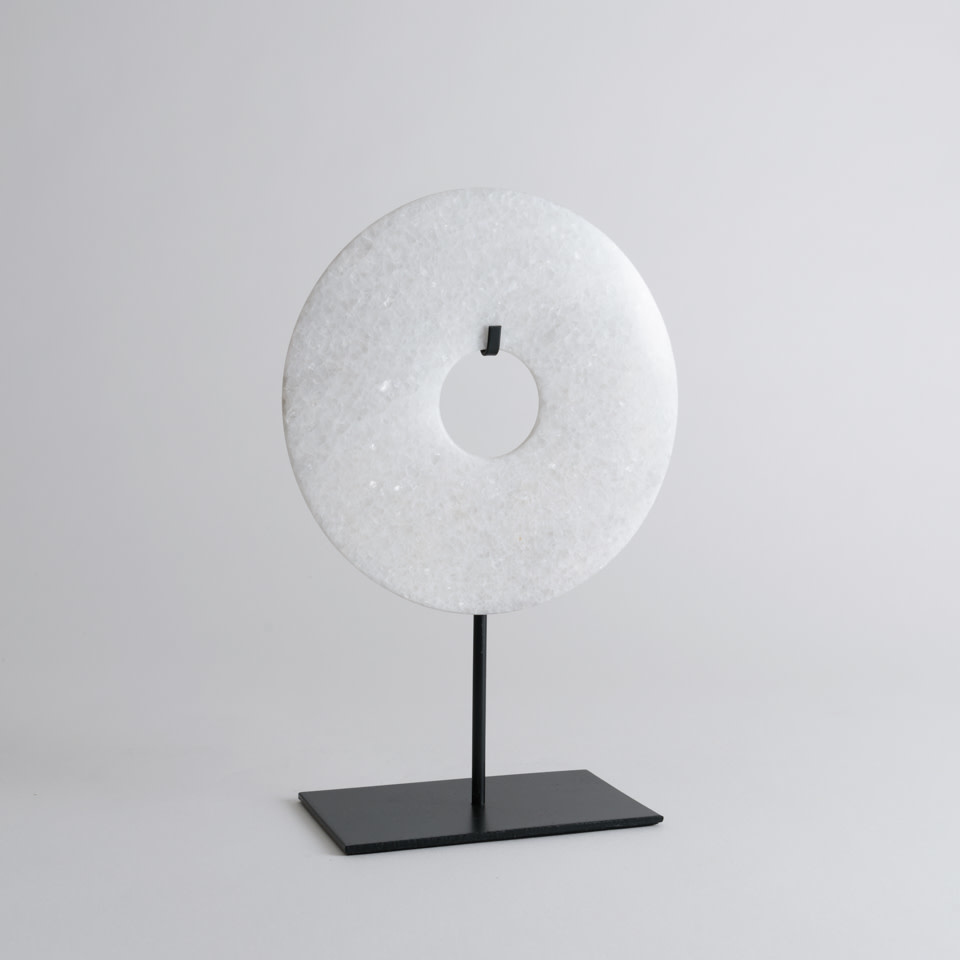 White Disk on Stand Small