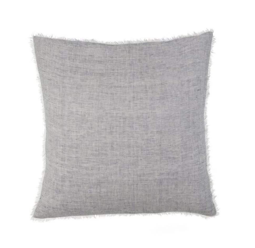 Lina Linen 24"  Pillow Navy Stripe