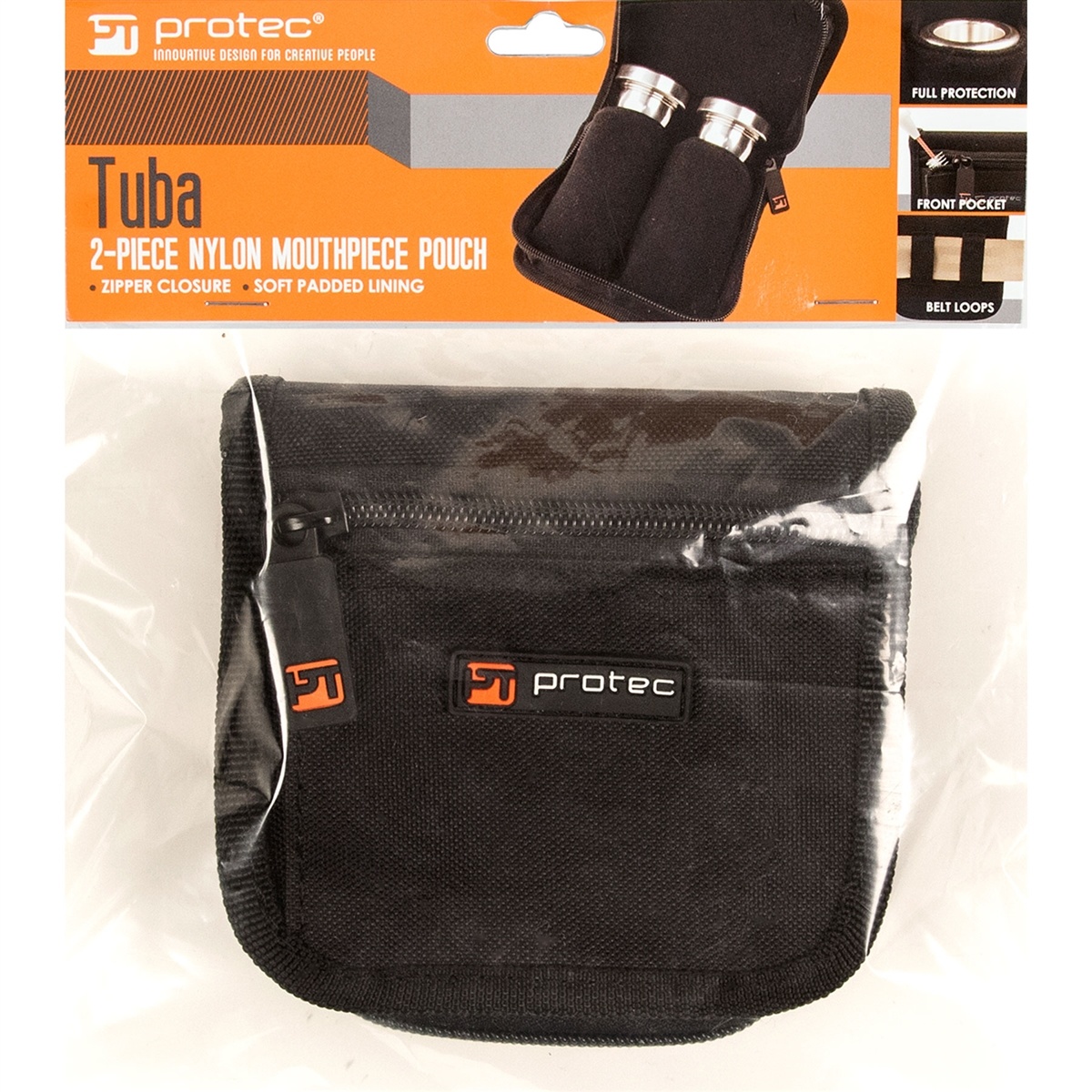 Protec Protec A211ZIP Nylon Tuba Double Mouthpiece Pouch - 2 Piece