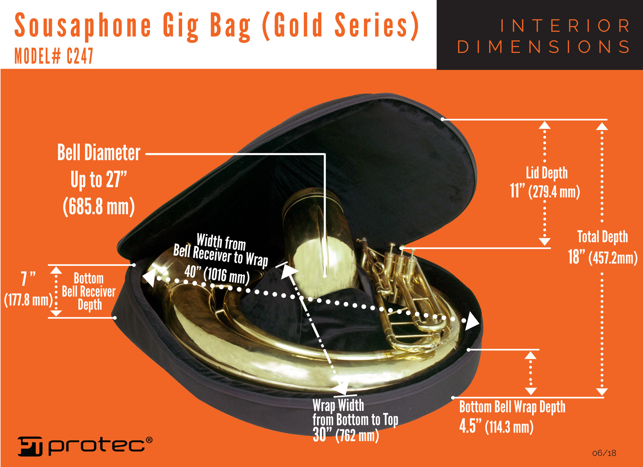 Protec Protec C247 Deluxe Sousaphone Gig Bag
