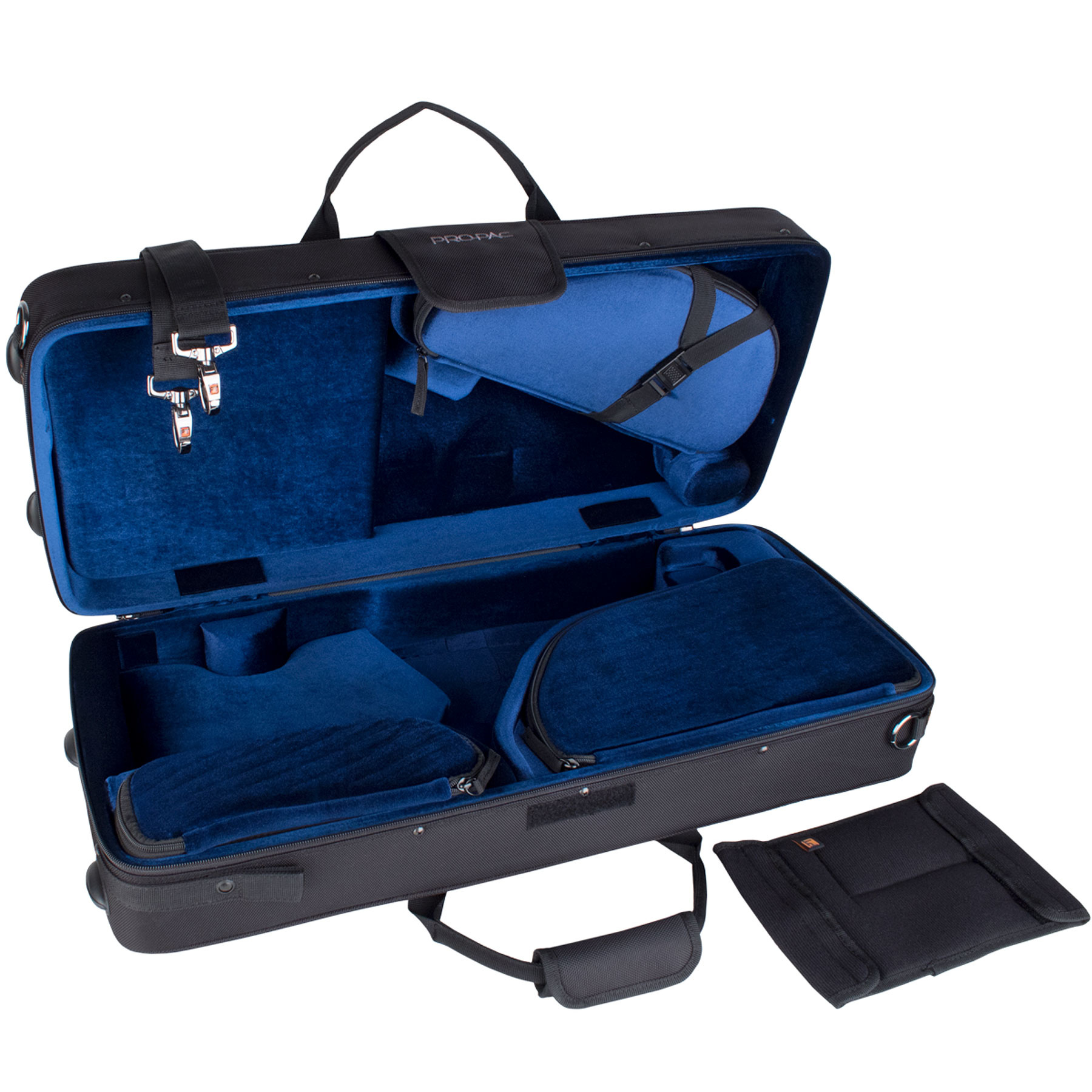Étui Triple Pour Saxophone Alto, Clarinette Et Flûte - Protec Tri-Pac - Design Compact, Intérieur Velours - Noir