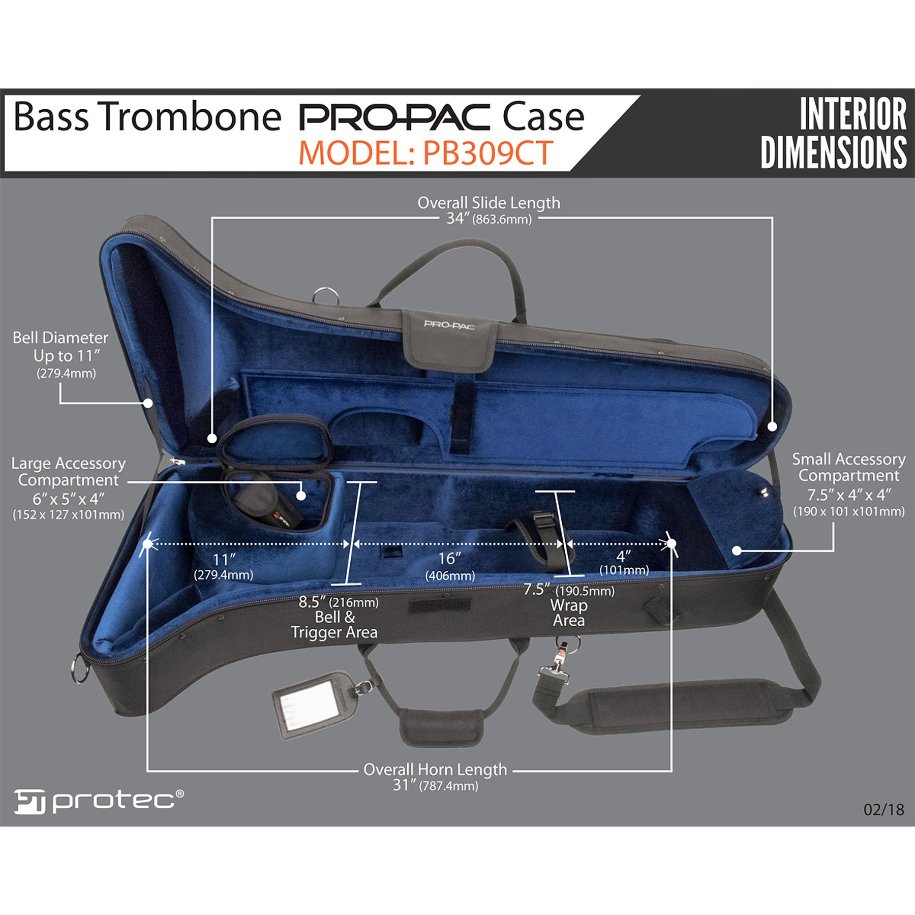Protec Protec PB309CT Bass Trombone Pro Pac Case