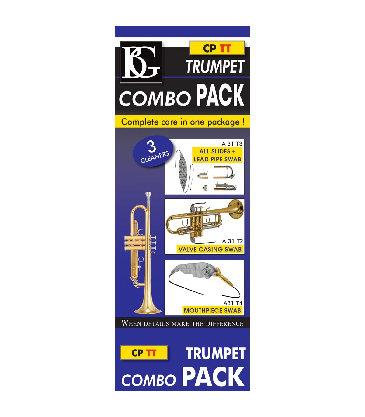BG France BG A31T4 Brass Mouthpiece Swab for Trumpet, Flugelhorn, Cornet (Microfiber)