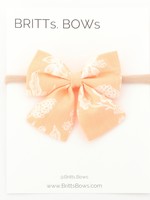 Britts bows Peach and White Headband