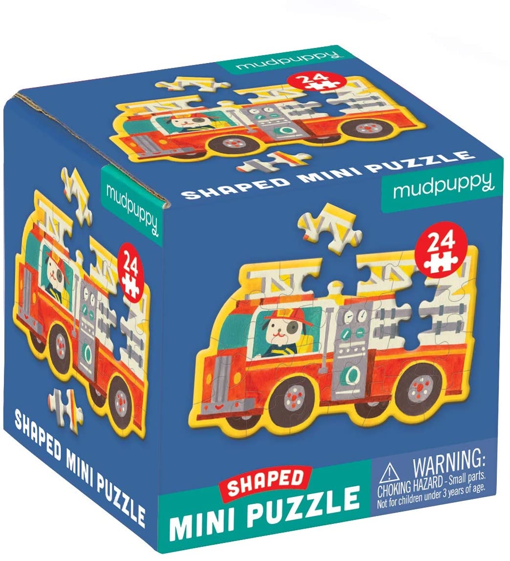 firetruck shaped mini puzzle - Little Cotton Shoppe