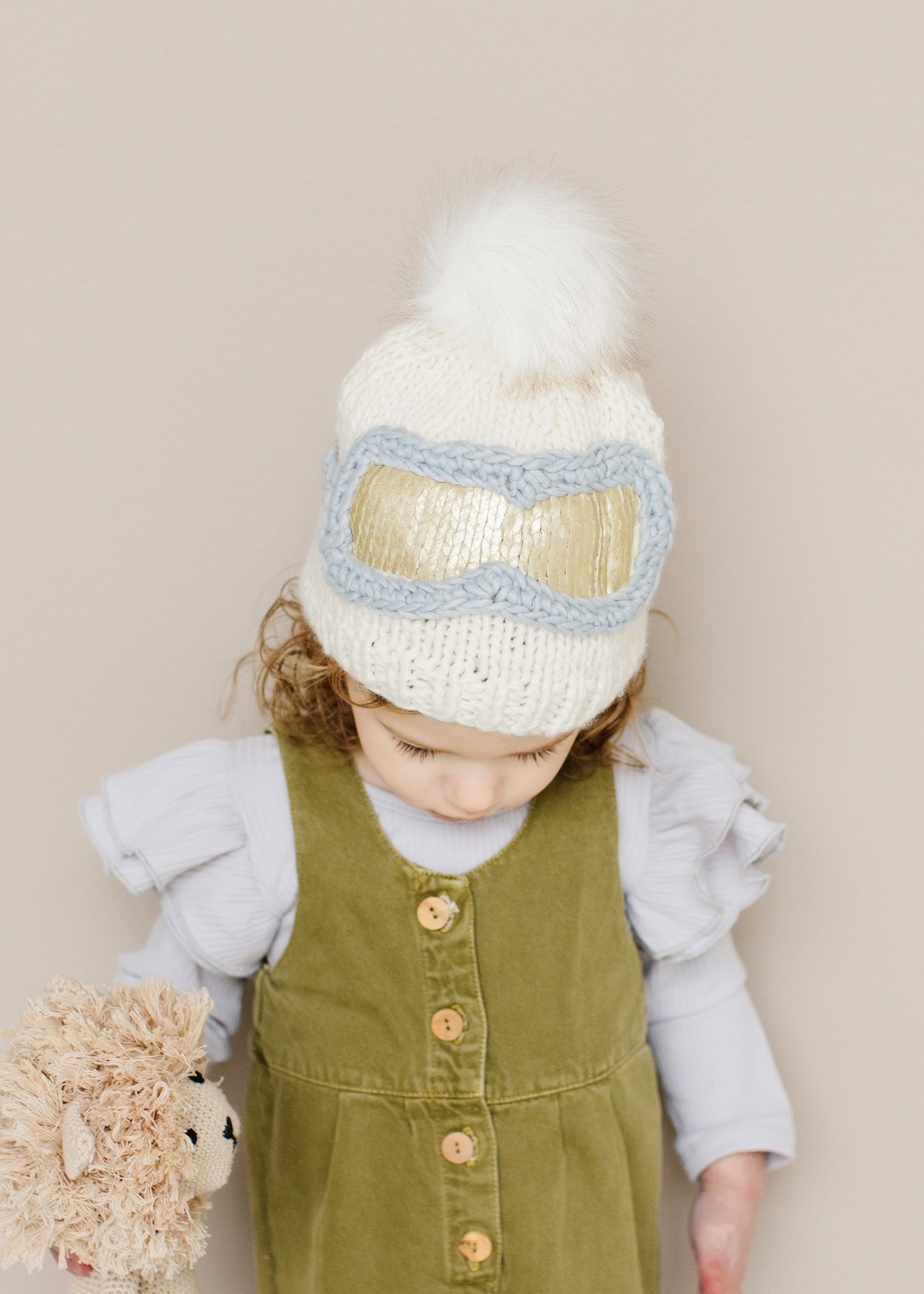 Ski Goggles Beanie- Cream - Little 