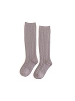 little stocking co Dove Cable Knit Knee Highs