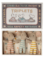 maileg Triplets - Baby Mice in Match Box