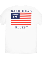 bald head blues Youth USA White Tee