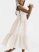 Alice + Ames The Smocked Dress in Khaki Gingham