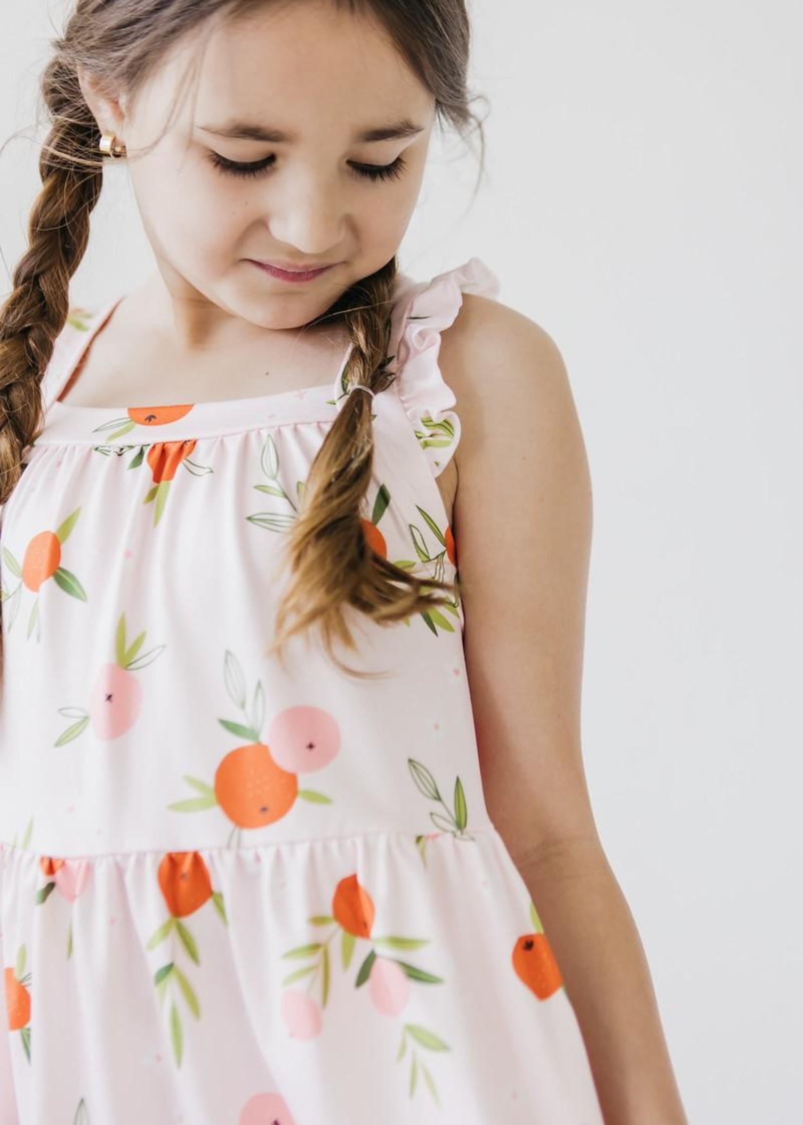mila and rose Tangerine Ruffle Strappy Dress