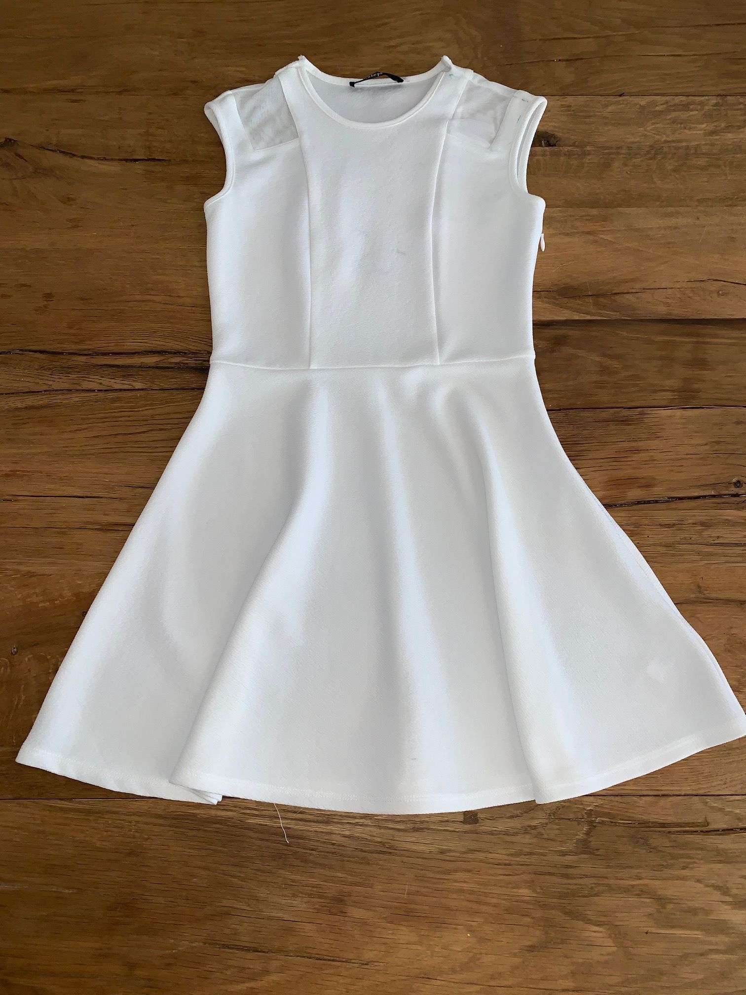 white and lavender dress