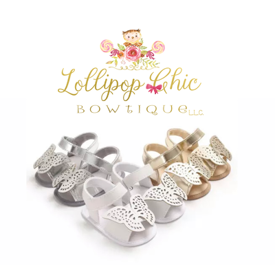 silver baby sandals