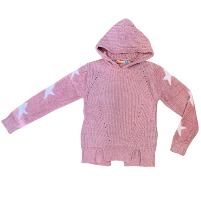 pink and white hoodie