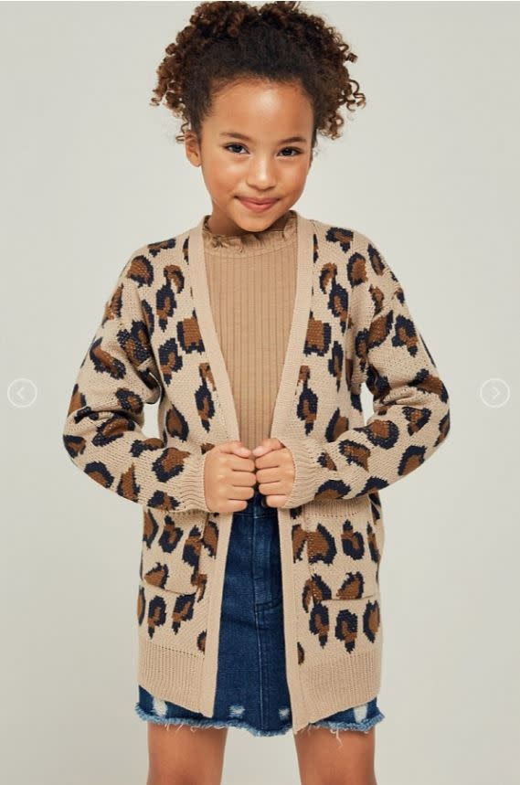 cheetah print sweater cardigan