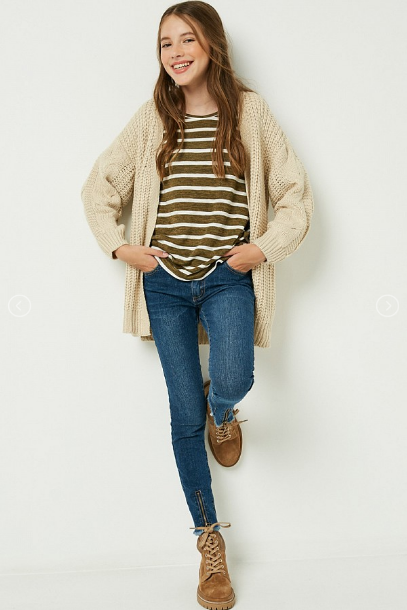 oversized cream knit cardigan
