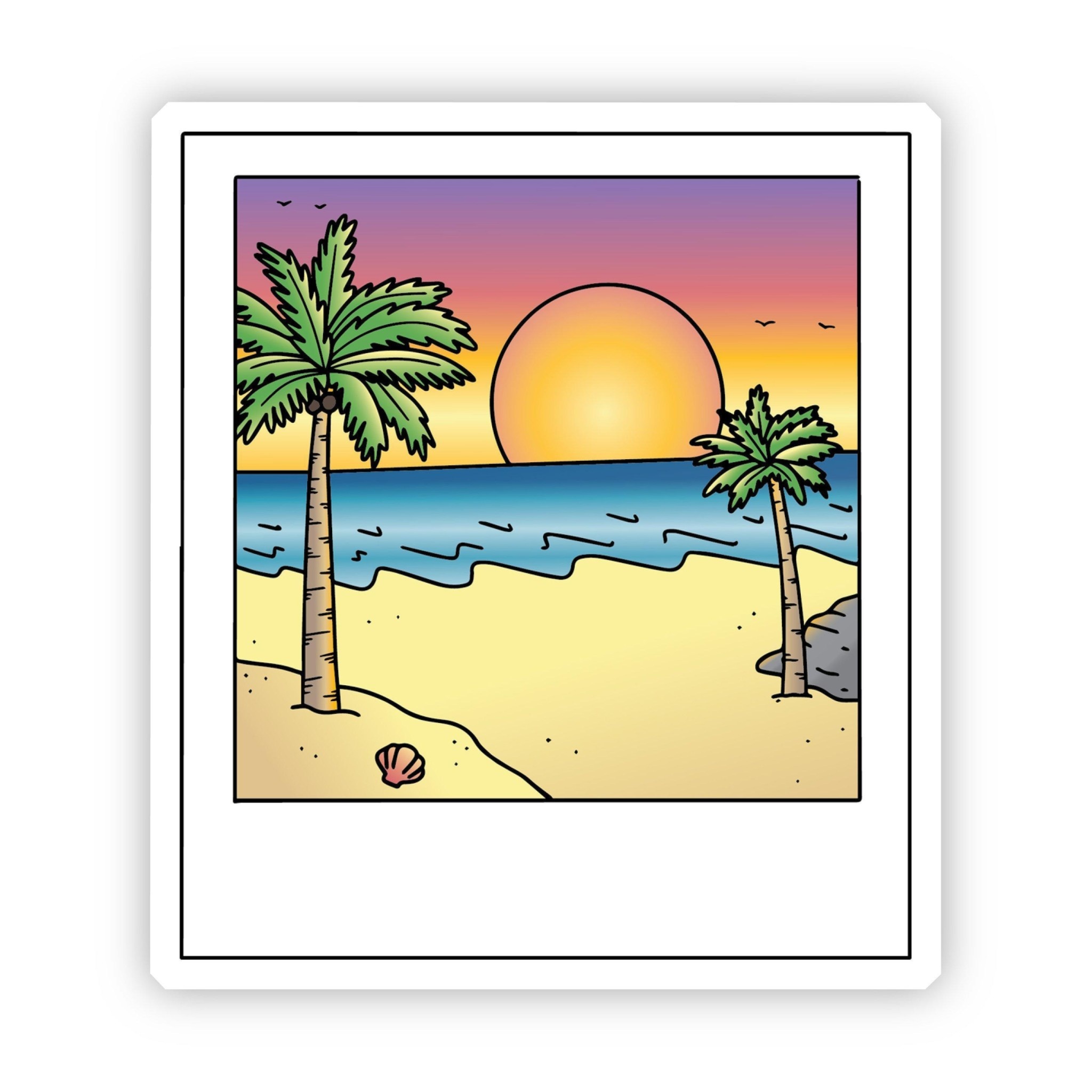 Big Moods Sunset Polaroid Picture Beach Aesthetic Vsco Sticker Whimsical Alley