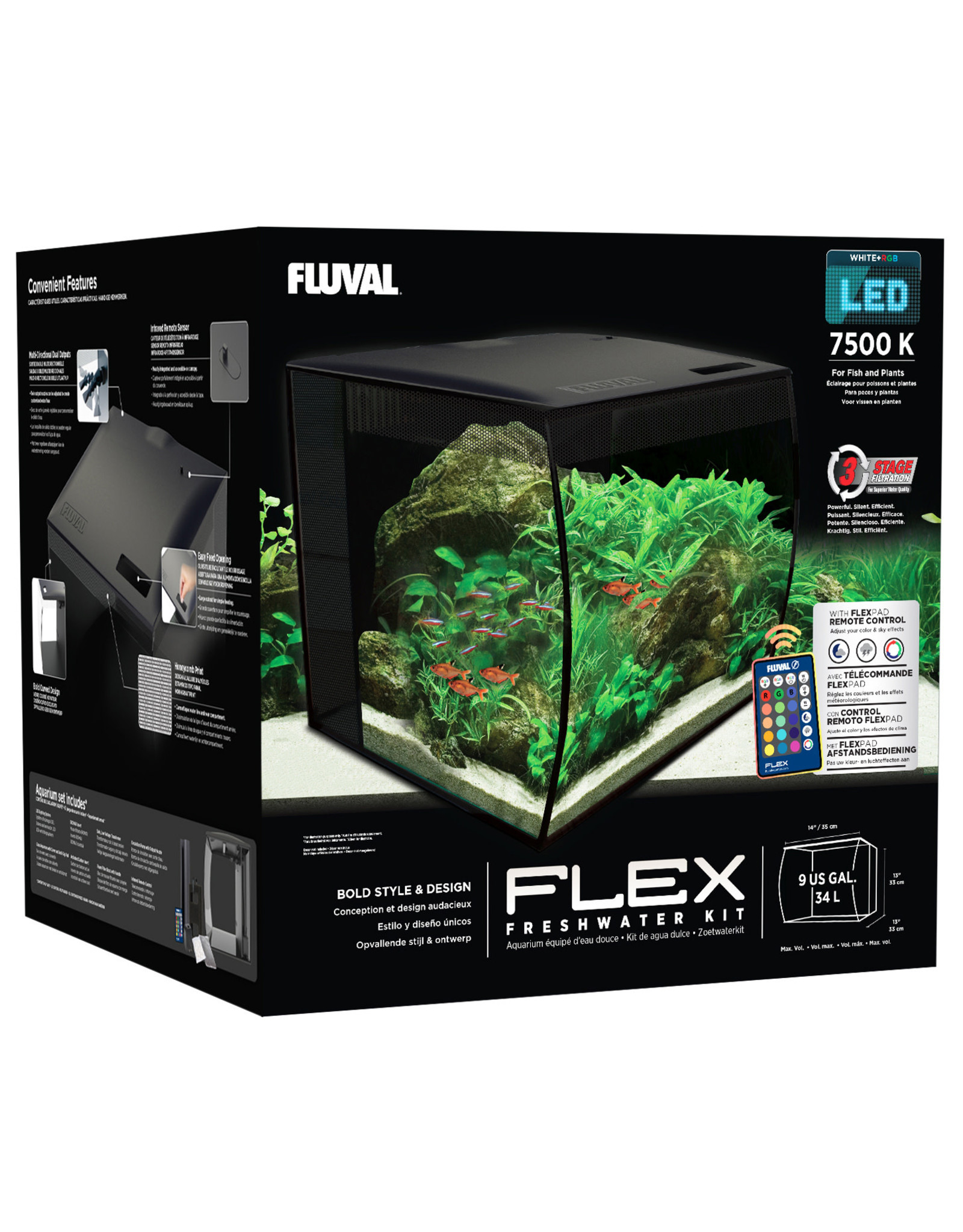 Fluval Fluval FLEX Aquarium Kit - Black 34 L (9 US gal)