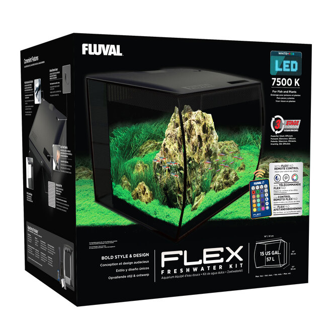 Fluval FLEX Aquarium Kit - 57 L (15 US gal) Black