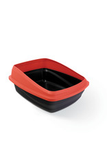 CatIt Cat Pan with Removable Rim Medium Red/Charcoal