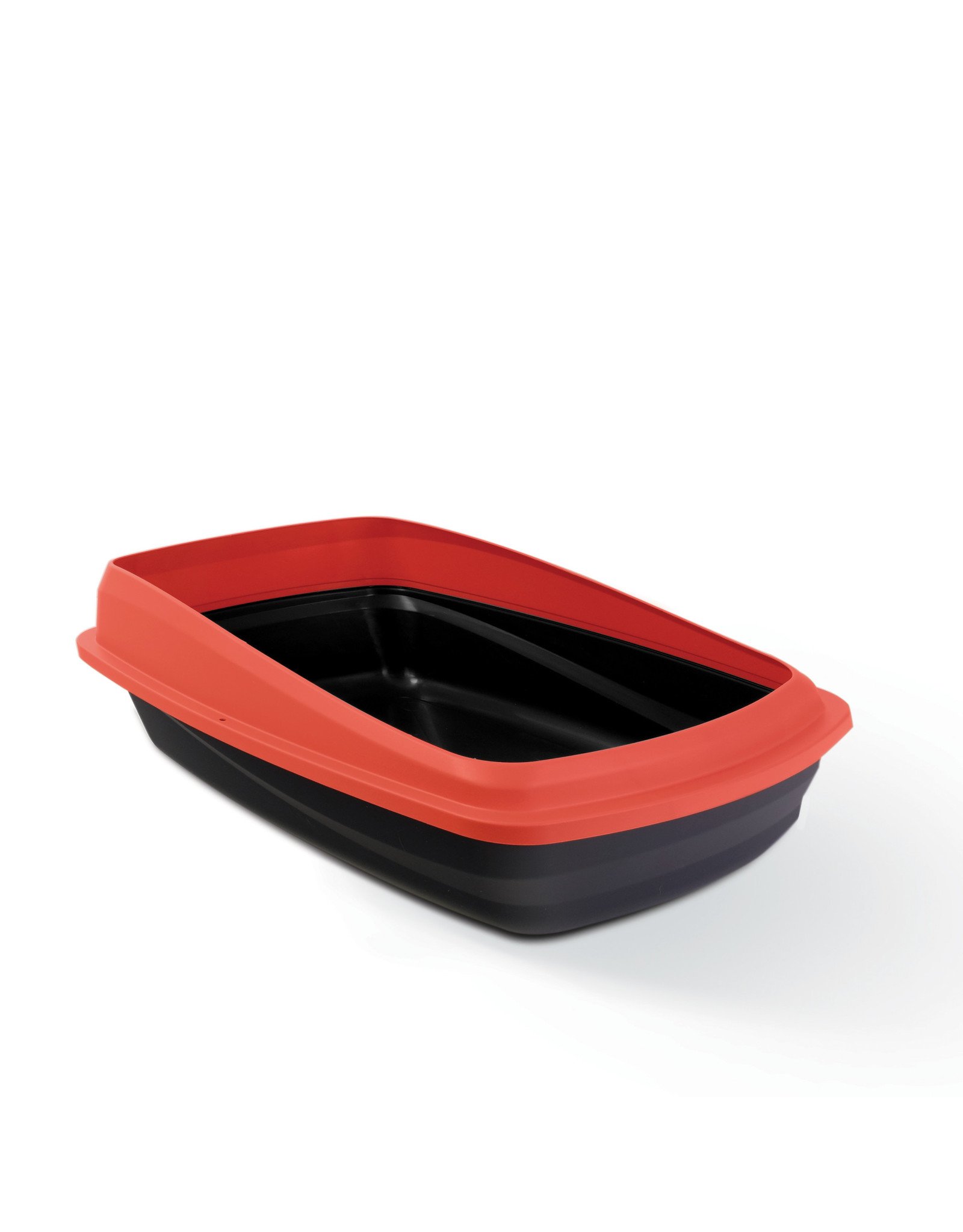 CatIt Cat Pan with Removable Rim Large Red/Charcoal