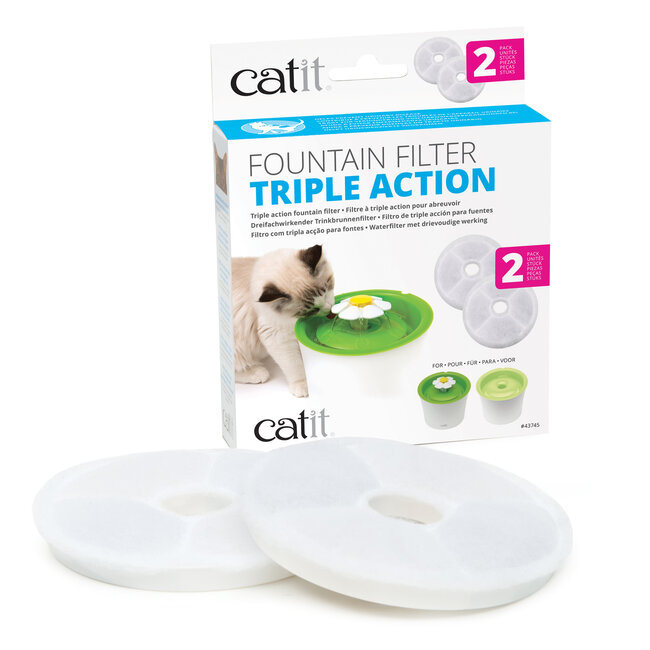 Triple Action Fountain Filter 2 Pack