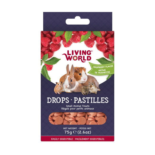 Living World Small Animal Drops Raspberry Flavour 75g (2.6oz)