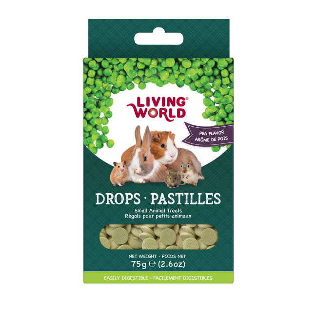 Living World Small Animal Drops Pea Flavour 75g (2.6oz)