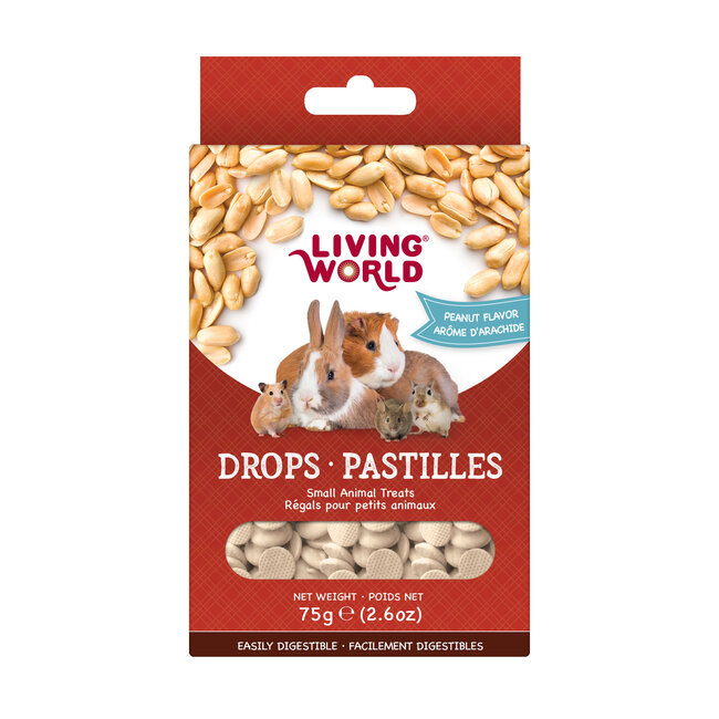 Living World Small Animal Drops Peanut Flavour 75g (2.6oz)