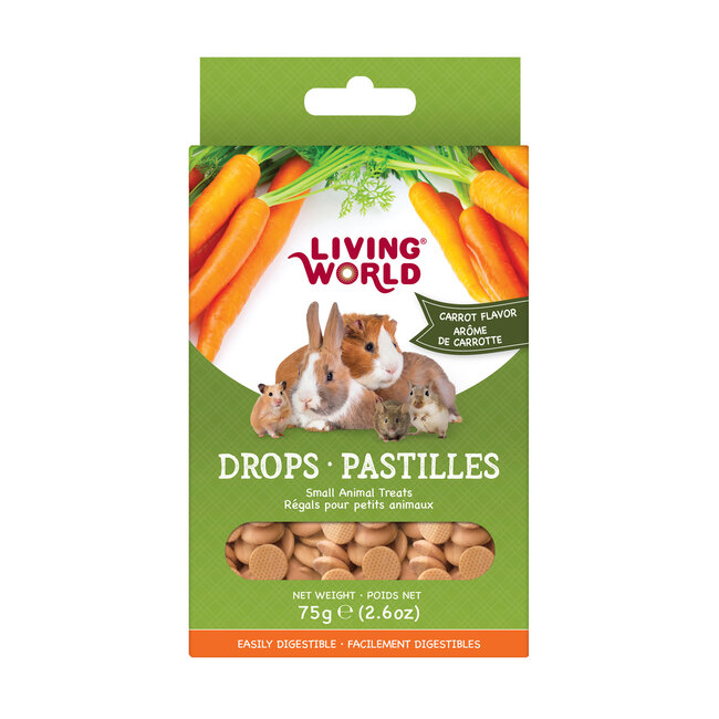 Living World Small Animal Drops Carrot Flavour 75g (2.6oz)